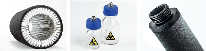 SR醫(yī)用真空過濾器的褶疊濾芯剖面圖、積液瓶、褶疊濾芯外觀